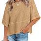 💥Last Week Special Sale 40% OFF👚Women's Solid Color Splicing Loose Five Points Flare Sleeve T-Shirt