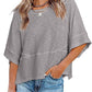 💥Last Week Special Sale 40% OFF👚Women's Solid Color Splicing Loose Five Points Flare Sleeve T-Shirt