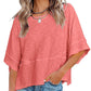 💥Last Week Special Sale 40% OFF👚Women's Solid Color Splicing Loose Five Points Flare Sleeve T-Shirt