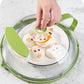 Clear Microwave Splatter Cover with Water Steamer and Handle