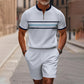 🎁Free Gift 🎁Men's Quarter-Zip Shirt & Shorts Set