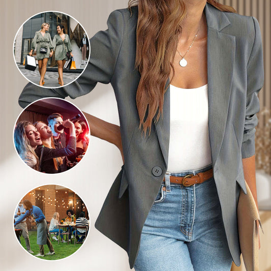 🎁New arrival 50% OFF💥Elegant Soft Solid Color Lapel Buttons Jacket— Free Shipping For Two Pieces