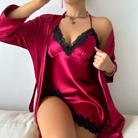 📢📢50% OFF !!!⏰ Lace-Trim Sexy Chemise & Robe Set