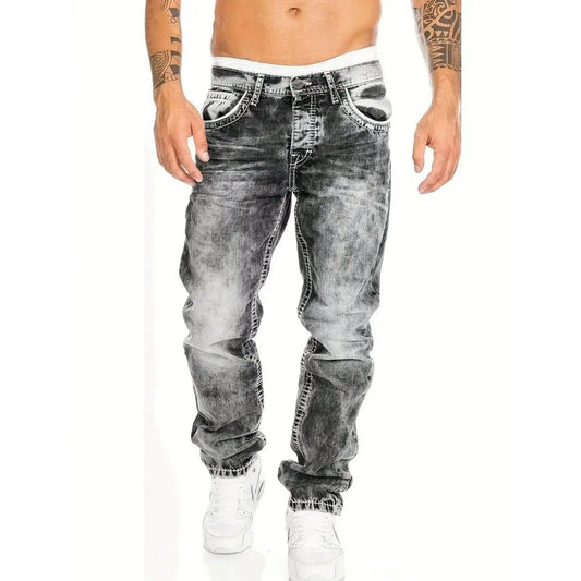 Men's Fashion Creative Stretch Denim Jeans,Minimalist Style Suitable For Summer, Emo Style— Free shipping for two pieces