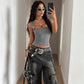 🥳SUMMER HOT SALE🥳💞50K+ SOLD!💥50% OFF! 🔥 Women's Adjustable Buckle Ribbed Tank – Edgy Y2K Style & Perfect Fit ✨