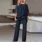 🎁New Arrival 50% OFF💥Women’s Irregular Chiffon Tops & Wide-Leg Pants Set