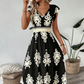 🎁New arrival 50% OFF💥Women's V-Neck Baroque Print Flowy Maxi Dress