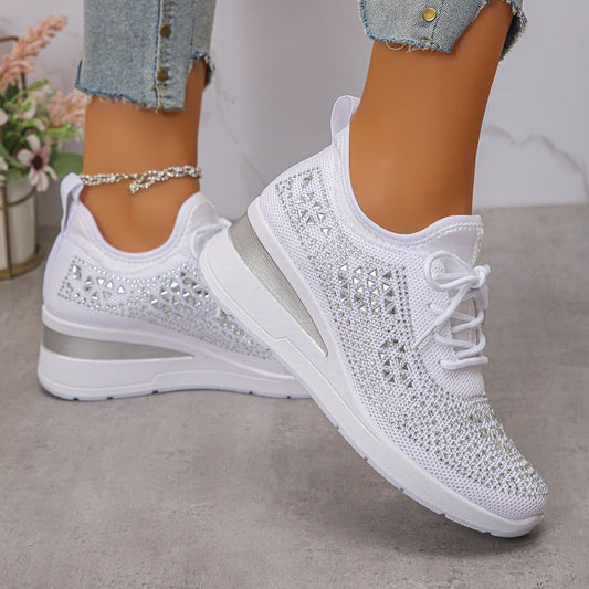 🥳2026 HOT SALE🥳💞50K+ SOLD!🌿 Rhinestones-Embellished Breathable Mesh Sneakers