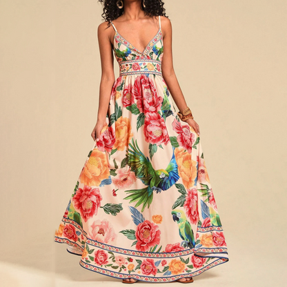 🥳SUMMER HOT SALE🥳💞50K+ SOLD!💥50% OFF! 🔥V-Neck Spaghetti Strap Summer Maxi Dress