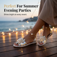 🎁New arrival 50% OFF💥 Faux Pearl & Crystal Embellished Flat Sandals
