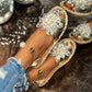 🎁New arrival 50% OFF💥 Faux Pearl & Crystal Embellished Flat Sandals