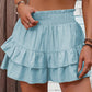 📢📢40% OFF !! ⏰ Solid Color Stretch Waist Layered Short Skirt