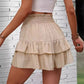 📢📢40% OFF !! ⏰ Solid Color Stretch Waist Layered Short Skirt