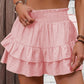📢📢40% OFF !! ⏰ Solid Color Stretch Waist Layered Short Skirt
