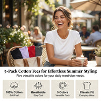 👕 50% OFF NOW! 🌈 5-Pack Versatile Solid Color T-Shirt – Soft Cotton, Breathable & Perfect for Daily Wear✨