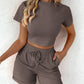 🎁New arrival 50% OFF💥 Women's Summer Casual Short Sleeve and Athletic Shorts 2-Piece Suit