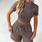 🎁New arrival 50% OFF💥 Women's Summer Casual Short Sleeve and Athletic Shorts 2-Piece Suit