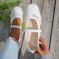 👡 50% OFF NOW! 🌸 Women's Lace Breathable Square-Toe Ballet Flats – Cushioned Footbed, Elastic Strap & Floral Texture ✨