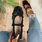 👡 50% OFF NOW! 🌸 Women's Lace Breathable Square-Toe Ballet Flats – Cushioned Footbed, Elastic Strap & Floral Texture ✨