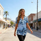 🎁New arrival 50% OFF💥Women's Elegant Floral Printed Short Sleeve Top