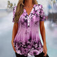 🎁New arrival 50% OFF💥Women's Elegant Floral Printed Short Sleeve Top