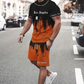 🎁New arrival 50% OFF💥 Men's Graphic Print T-Shirt and Shorts Set— Free Shipping For Two Pieces