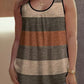 🎁New arrival 50% OFF💥Women's Color Block Striped Tank Top Ruched Neck Sleeveless Tops