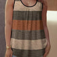 🎁New arrival 50% OFF💥Women's Color Block Striped Tank Top Ruched Neck Sleeveless Tops