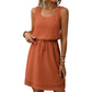 🎁New arrival 50% OFF💥 Women's Sleeveless Waffle Knit Drawstring Waist Dress— Free Shipping For Two Pieces