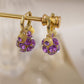 🥳2026 HOT SALE🥳💞50K+ SOLD!💥50% OFF! 🔥Vintage Gold-Plated Hoop Earrings with Purple Crystal Sphere