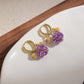 🥳2026 HOT SALE🥳💞50K+ SOLD!💥50% OFF! 🔥Vintage Gold-Plated Hoop Earrings with Purple Crystal Sphere
