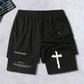Men's 2-in-1 Faith & Fitness Athletic Shorts— Free Shipping For Two Pieces