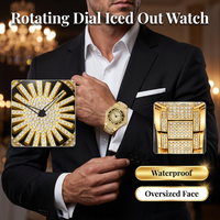 🎁New arrival 40% OFF💥 Men's Iced-Out Rotating Dial Watch
