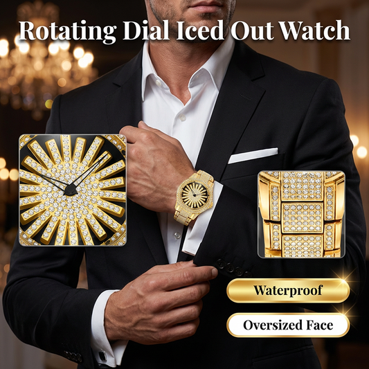 🎁New arrival 40% OFF💥 Men's Iced-Out Rotating Dial Watch