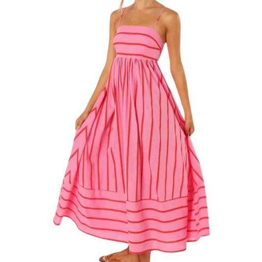 🌞Summer Sale 50% OFF🔥Spaghetti Strap Cut Out Flowy Swing Long Dress