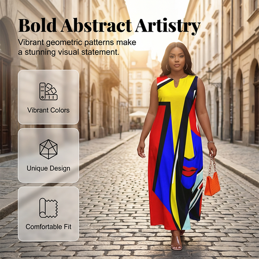 🎁New arrival 40% OFF💥Artistic Print Loose Fit Summer Maxi Dress— Free Shipping For Two Pieces