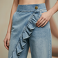 ⏳Limited-time 50% off⏰Women’s Asymmetrical Ruffle Wide-Leg Denim Pants👖