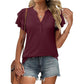 📢📢40% OFF !! ⏰Women's Casual V-Neck Ruffle Short-Sleeved T-Shirt— Free Shipping For Two Pieces