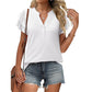 📢📢40% OFF !! ⏰Women's Casual V-Neck Ruffle Short-Sleeved T-Shirt— Free Shipping For Two Pieces