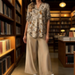 🎁New arrival 50% OFF💥Women's 2-Piece Floral Blouse & Wide-Leg Pants Set