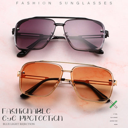 🎁New arrival 40% OFF💥 Retro Double Bridge Metal Frame Sunglasses