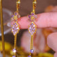 🎁Special Price Only ￡4.99!!💥Synthetic Diamond Floral Tassel Earrings