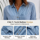 🎁New arrival 50% OFF💥Relaxed Fit A-Line Denim Dress with Mesh Sleeve Detail