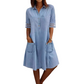 🎁New arrival 50% OFF💥Relaxed Fit A-Line Denim Dress with Mesh Sleeve Detail