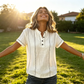 👚 54% OFF NOW! 🌿 Women's Casual Short Sleeve Top – Breathable, Relaxed Fit & Unique Stitch Detail ✨