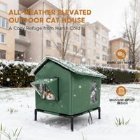 🏠 LIMITED-TIME 54% OFF! 🐈Elevated Insulated Outdoor Cat House – Weather-Resistant Shelter with Thermal Lining & Raised Stand