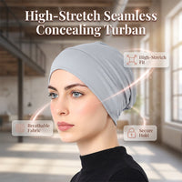 👒 Buy 1 Get 1 FREE!🌸 Soft Stretch Turban Cap – Milk Silk Fabric & Anti-Slip Fit – Hair Volume Concealer – Multi-Use Under Scarf 🧣