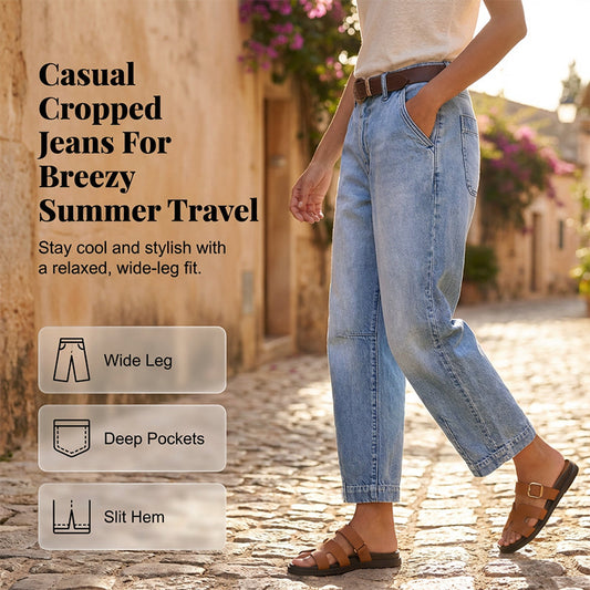 ⏳Time-Limited Special⏰Women's High Waisted Wide Leg Denim Shorts – Leg-Lengthening & Vintage Wash – Casual Cropped Jeans 👒