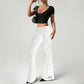 💕LIMITED TIME 55% OFF!🔥🌹👖 Women's Ruched Lace Panel Flare Pantss✨
