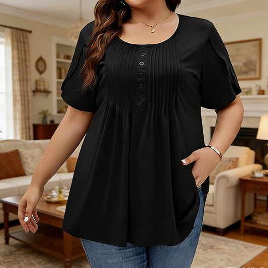 👚 52% OFF NOW! ✨ Women's Pleated Front Puff Sleeve T-Shirt – Soft, breathable & elegant puff sleeves – perfect for work, brunch or spring days 🌸